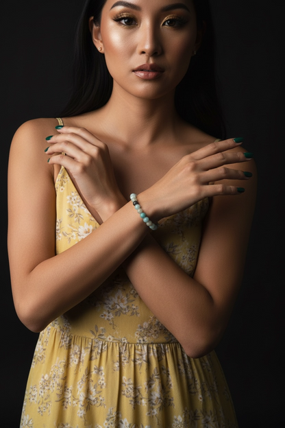 Blue Amazonite Beaded Bracelet