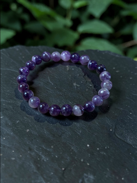 Purple Amethyst Beaded Aura Bracelet
