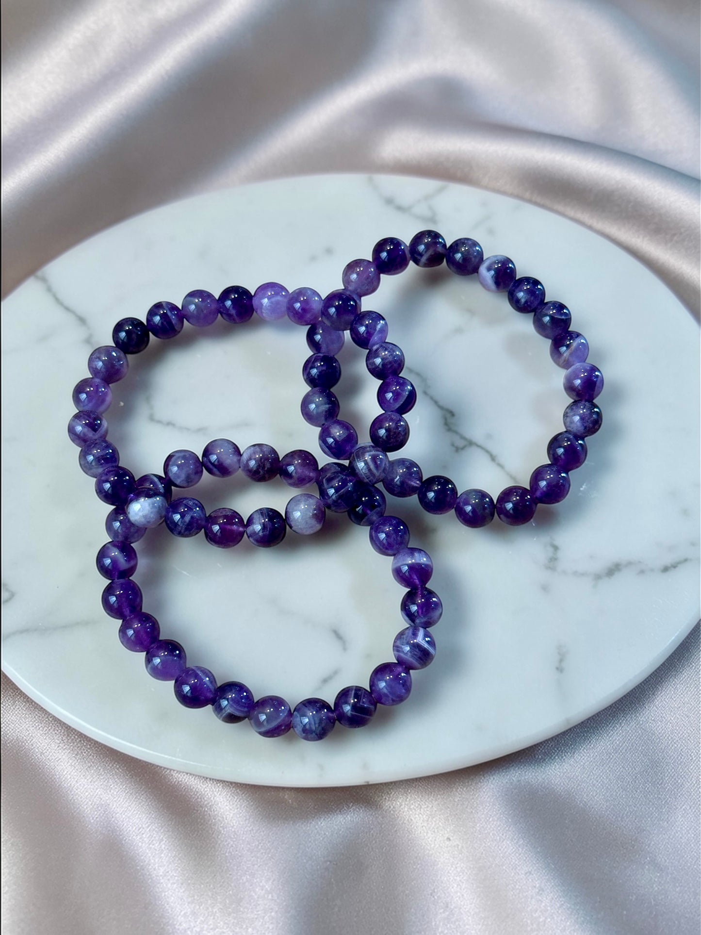Purple Amethyst Beaded Aura Bracelet