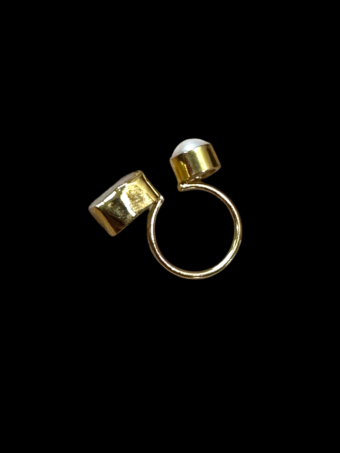 White Pearl and Moonstone Inner Peace Ring