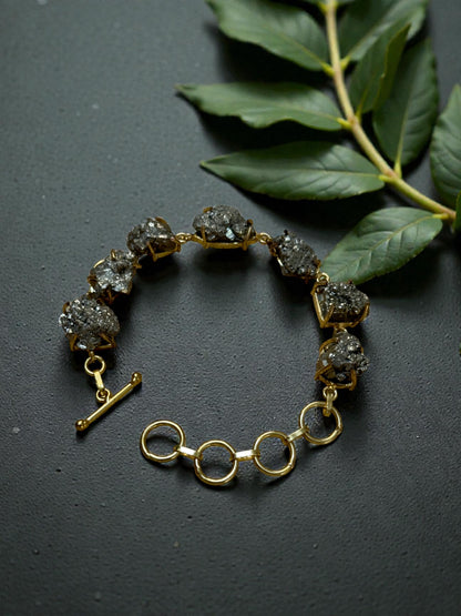 Raw Pyrite Stone Saisha Bracelet