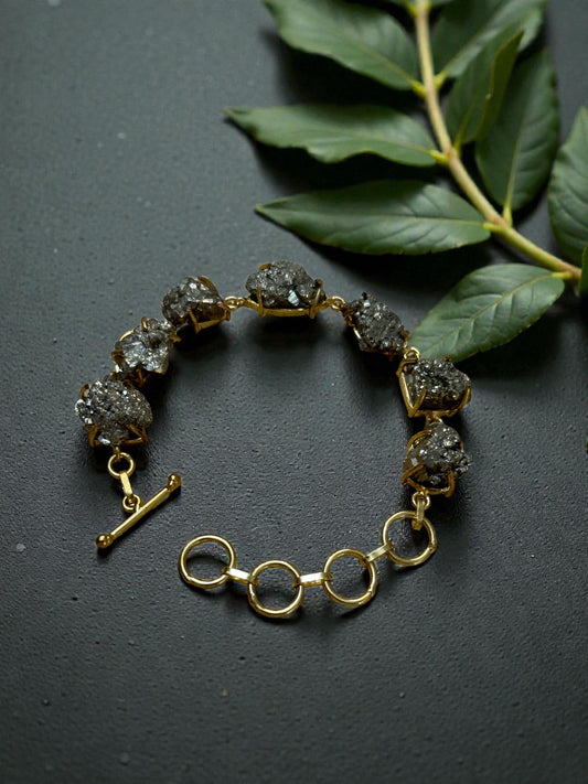 Raw Pyrite Stone Saisha Bracelet
