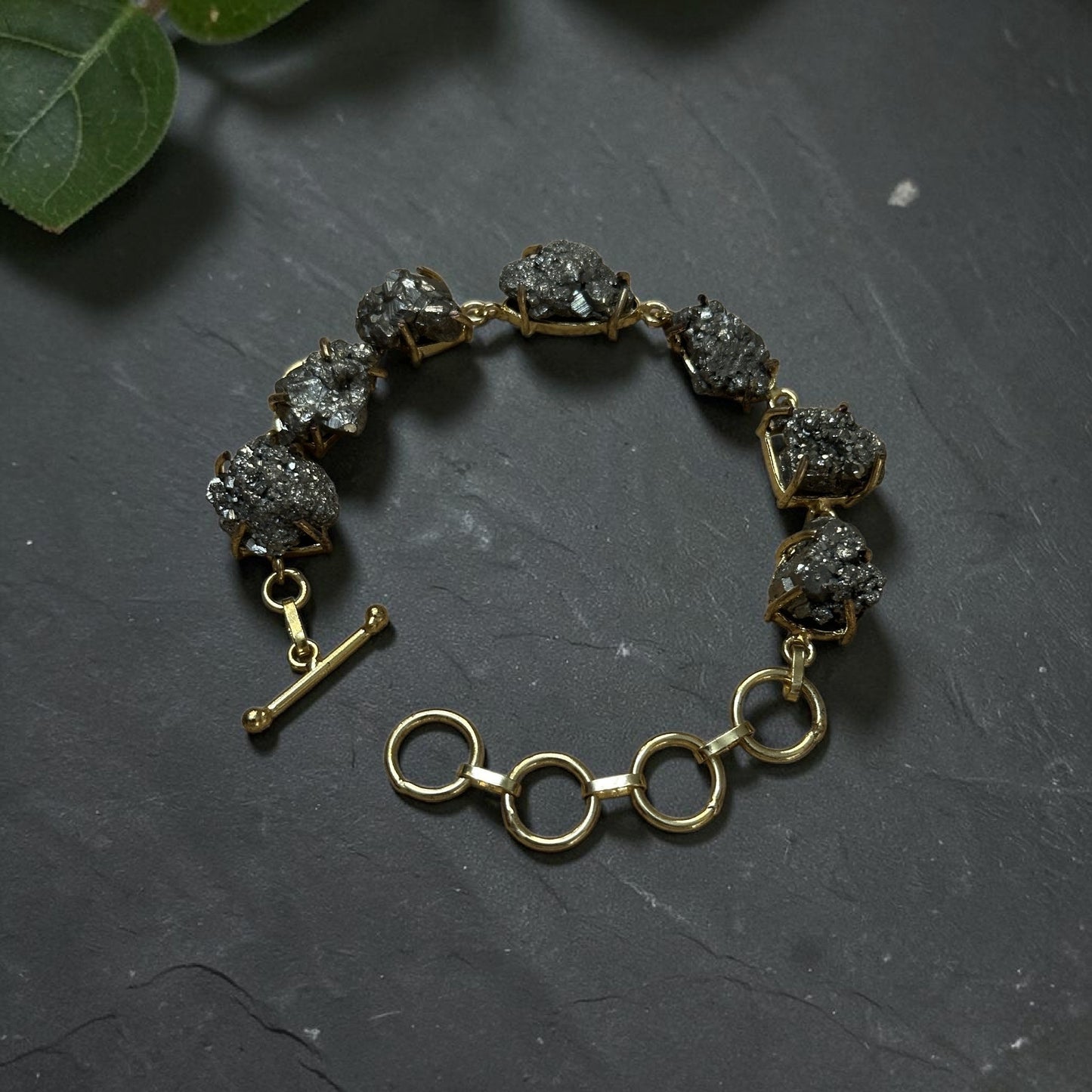 Silver Pyrite Stone Saisha Bracelet