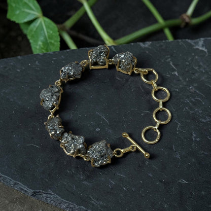 Silver Pyrite Stone Saisha Bracelet