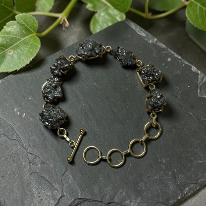 Silver Pyrite Stone Saisha Bracelet