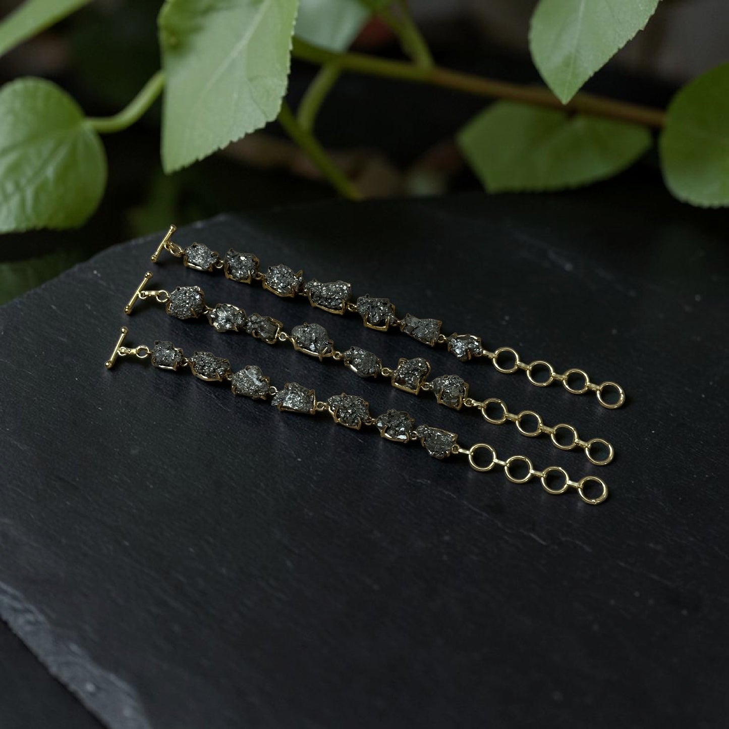 Silver Pyrite Stone Saisha Bracelet