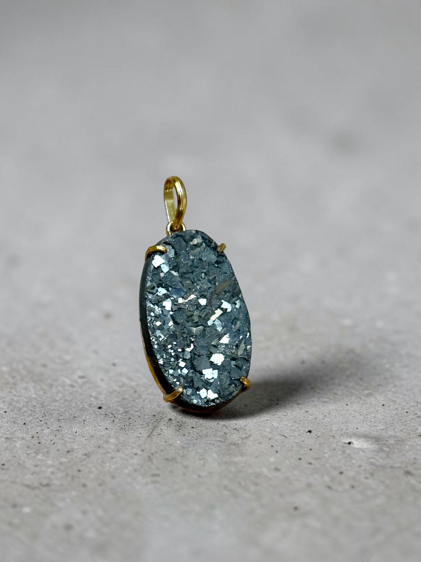 Large Pyrite Boho Chunky Pendant (Without Chain)
