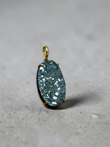 Large Pyrite Boho Chunky Pendant (Without Chain)