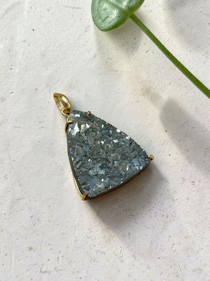Large Pyrite Boho Chunky Pendant (Without Chain)