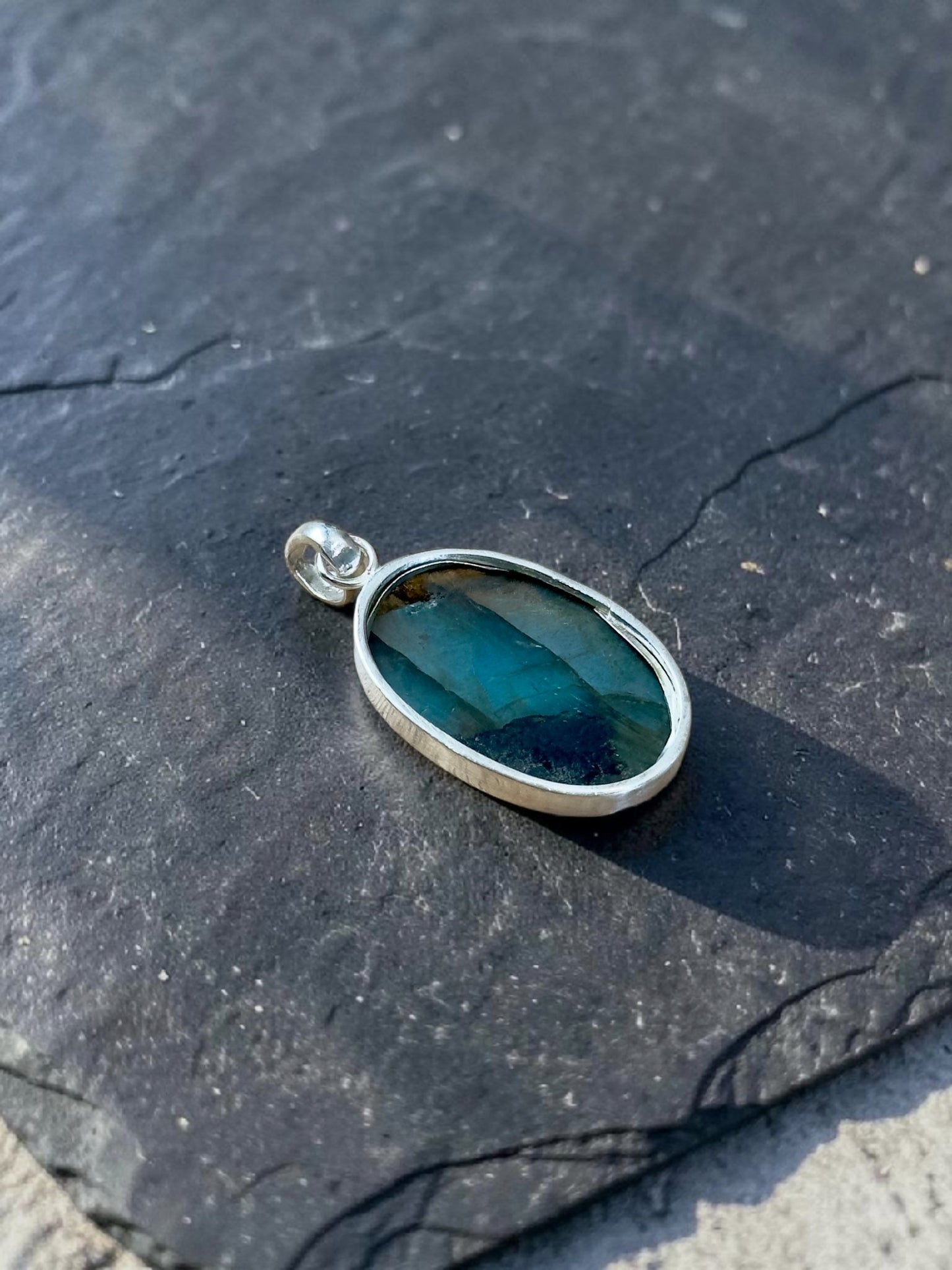 Faceted Labradorite Oval Pendant