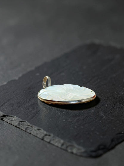 Mother Of Pearl Carved Chandrika Moon Pendant