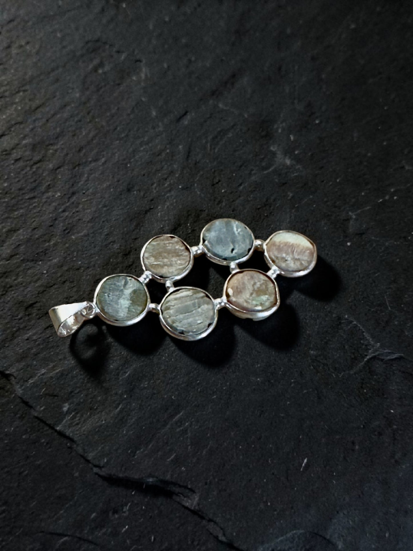 Mother Of Pearl Carved Chandrika Bloom Pendant