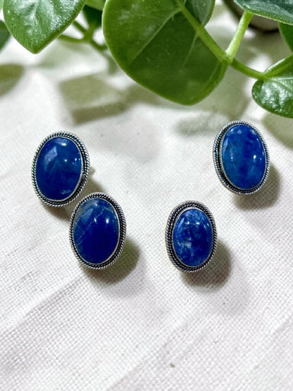 Blue Lapis Lazuli Chunky Boho Ring Large