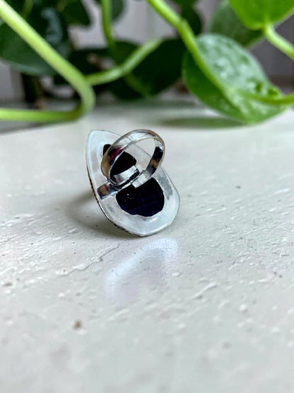 Purple Amethyst Chunky Boho Ring Large