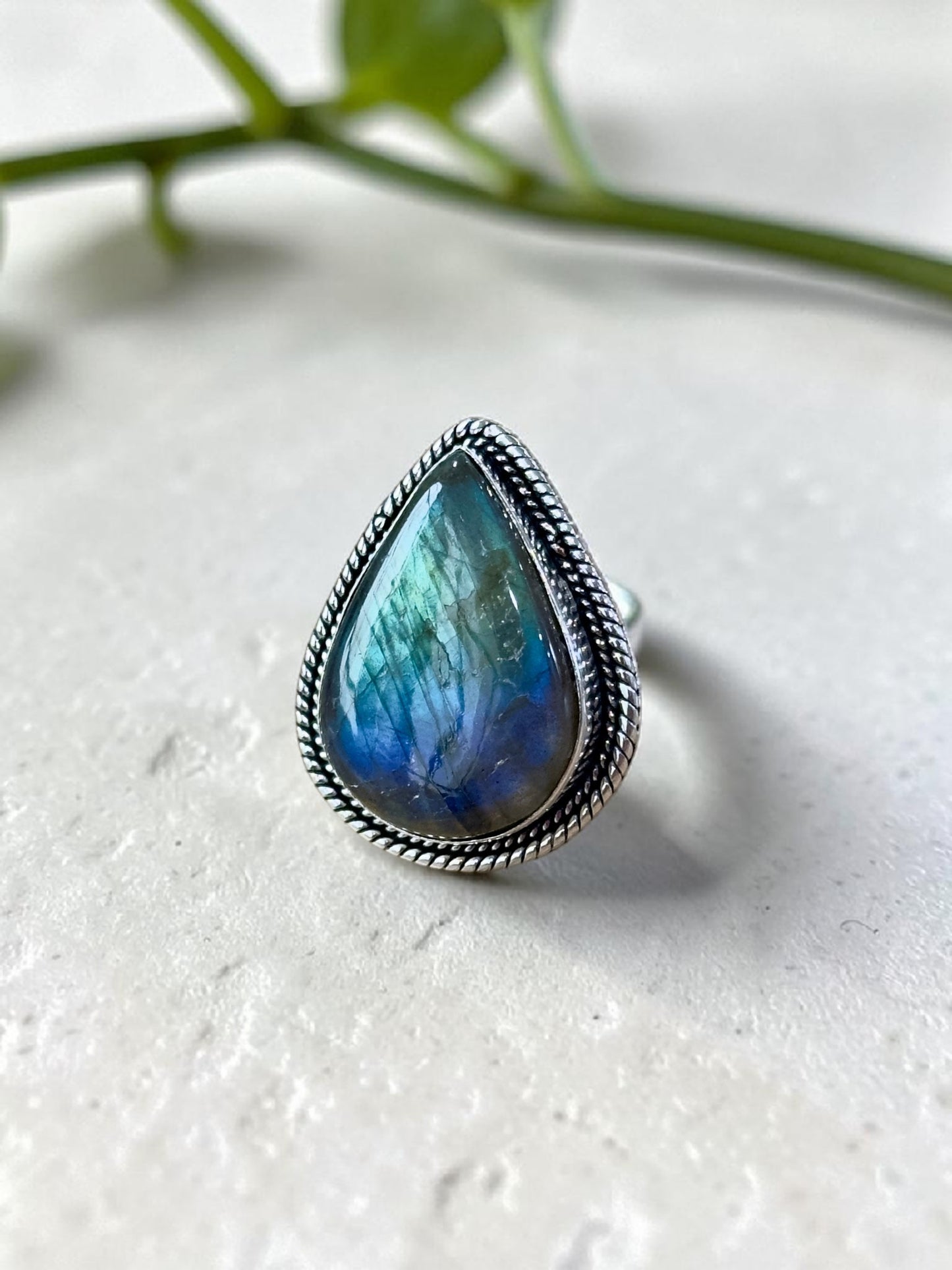 Labradorite Chunky Boho Ring Large