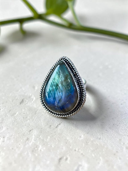 Labradorite Chunky Boho Ring Large