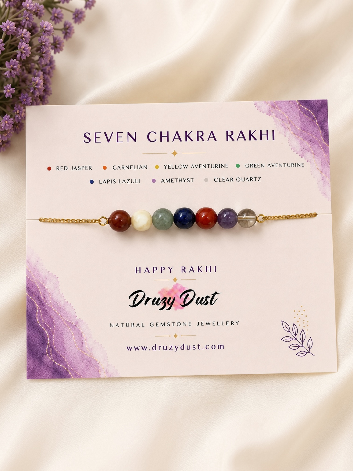 Seven Chakra Stone Rakhi Set