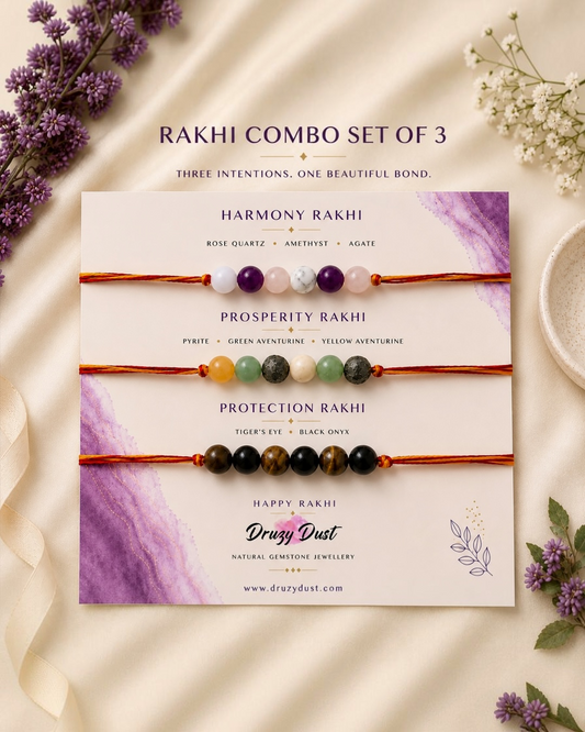 Gemstone Rakhi Combo Set Of 3