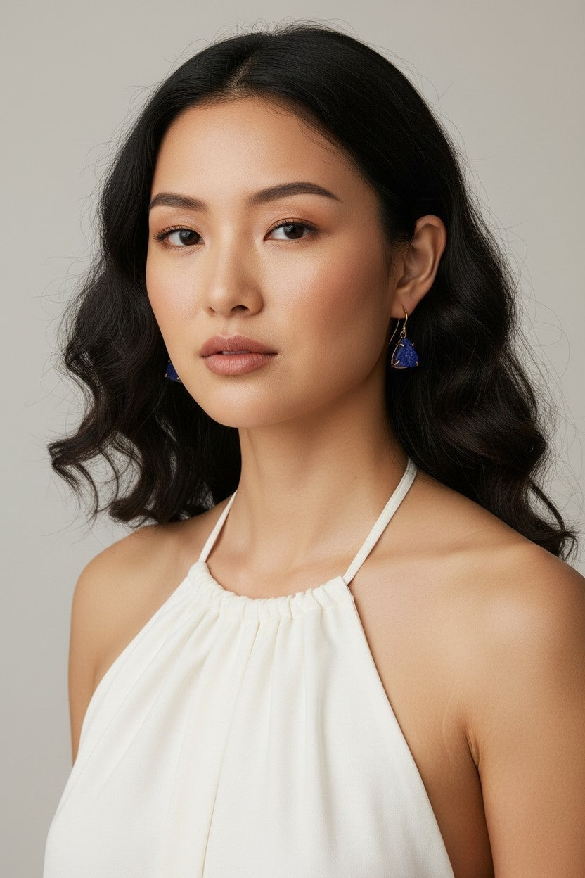 Blue Lapis Lazuli Saisha Drop Studs