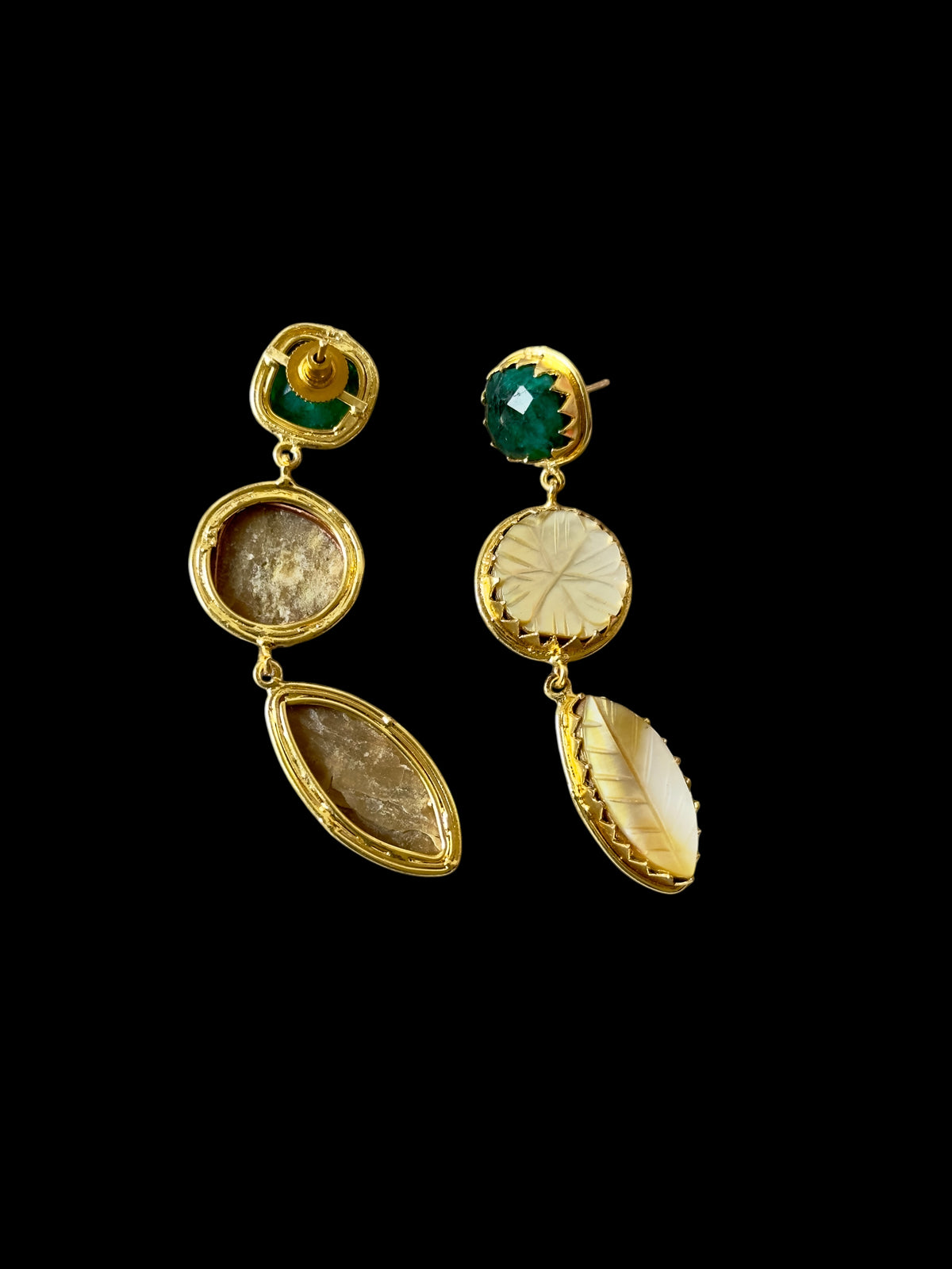 Phool Patti Carved Moher-of-Pearl Earrings