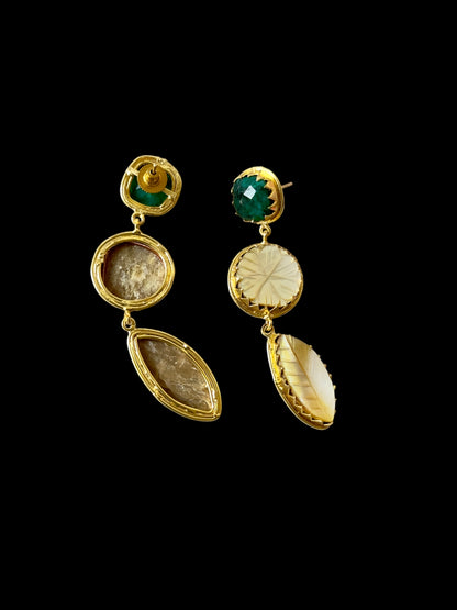 Phool Patti Carved Moher-of-Pearl Earrings