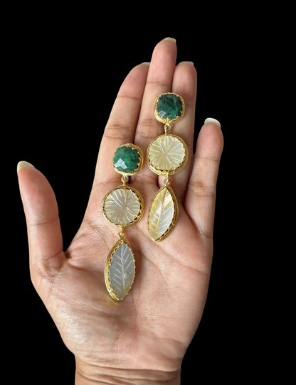 Phool Patti Carved Moher-of-Pearl Earrings