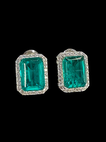 Mint Doublet Stone Rectangular Pendant Set