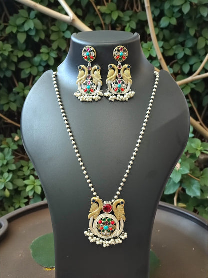 Dual Tone Himani Long Necklace Set