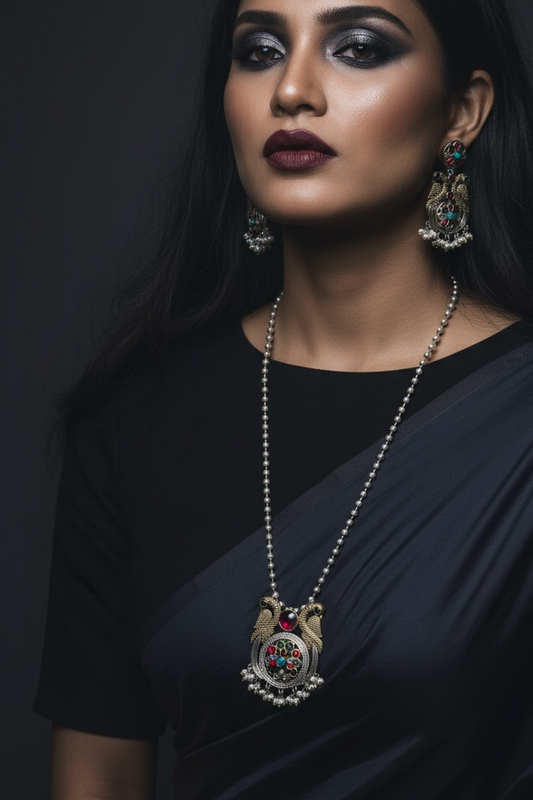 Dual Tone Himani Long Necklace Set