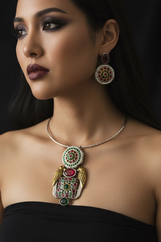 Dual Tone Pakshi Hasli Set