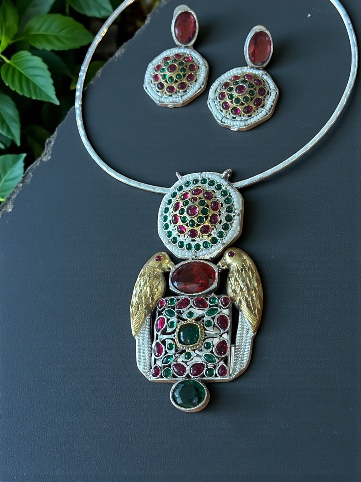 Dual Tone Pakshi Hasli Set