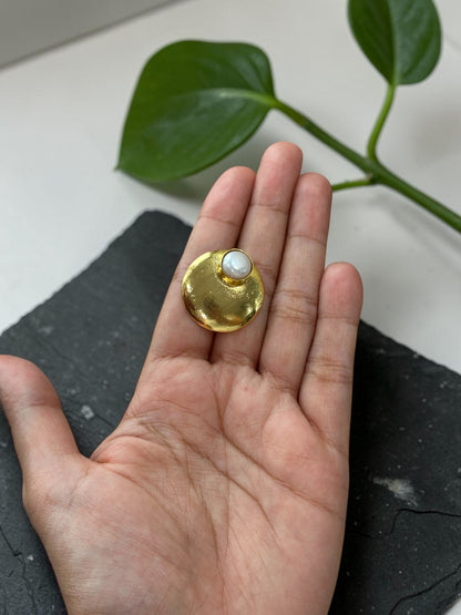 White Pearl Shield Studs