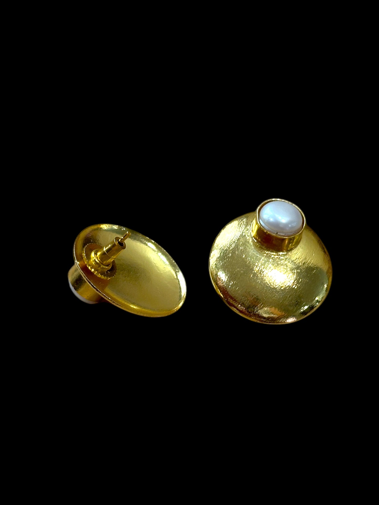 White Pearl Shield Studs
