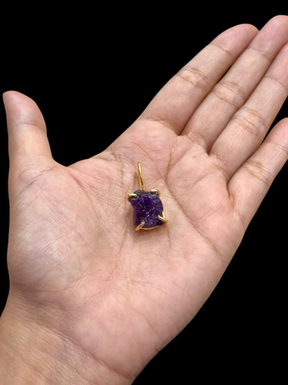 Purple Amethyst Gold Plated Saisha Drop Studs
