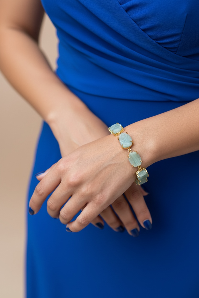 Blue Aquamarine Stone Saisha Bracelet