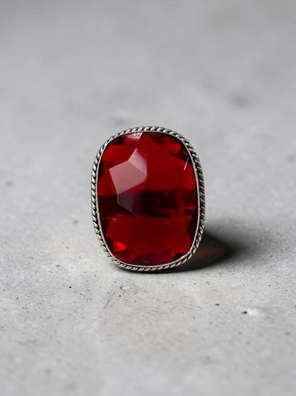 Boho Chunky Crystal Rings Large