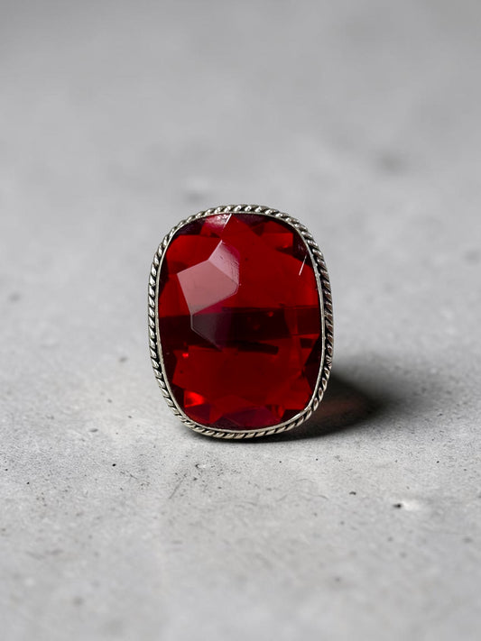 Boho Chunky Crystal Rings Large