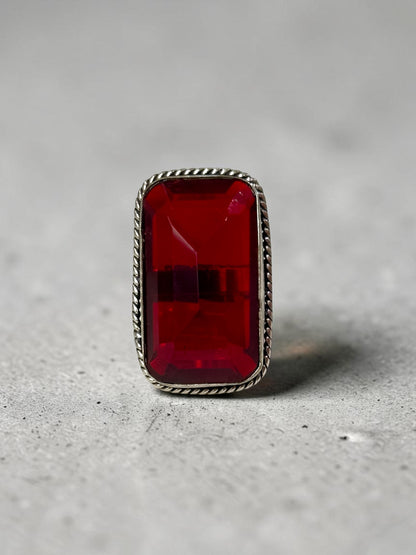 Boho Chunky Crystal Rings Large
