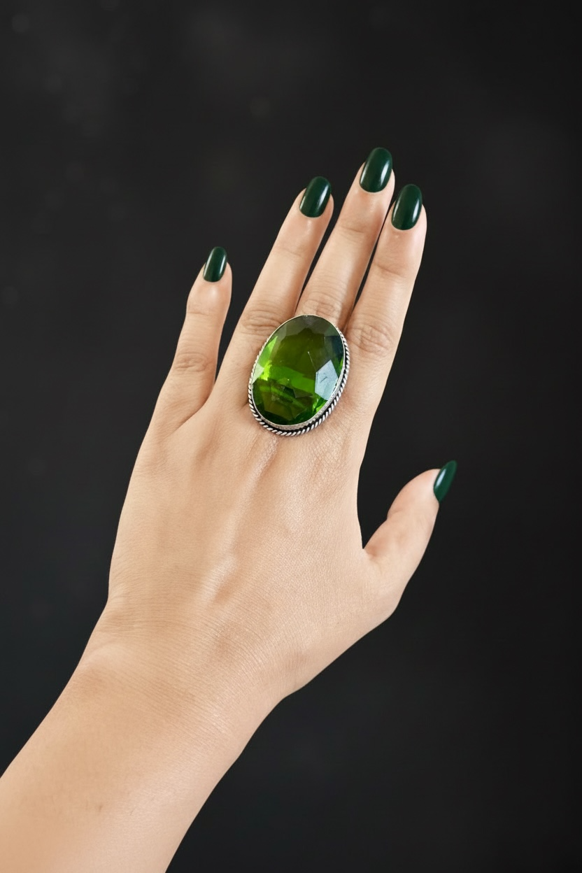 Boho Chunky Crystal Rings Large