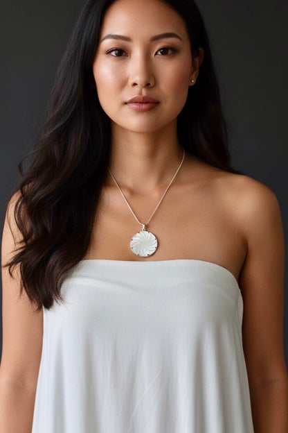 Mother Of Pearl Carved Chandrika Moon Pendant
