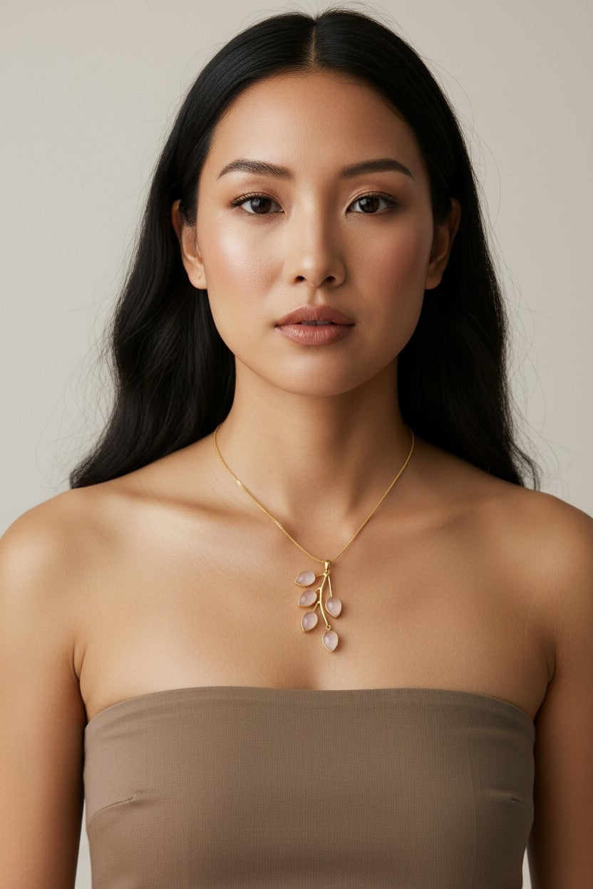 Panch Patra Rose Quartz Chain Pendant
