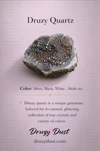 4PCS Black Druzy Quartz Party Pop Pendant Set