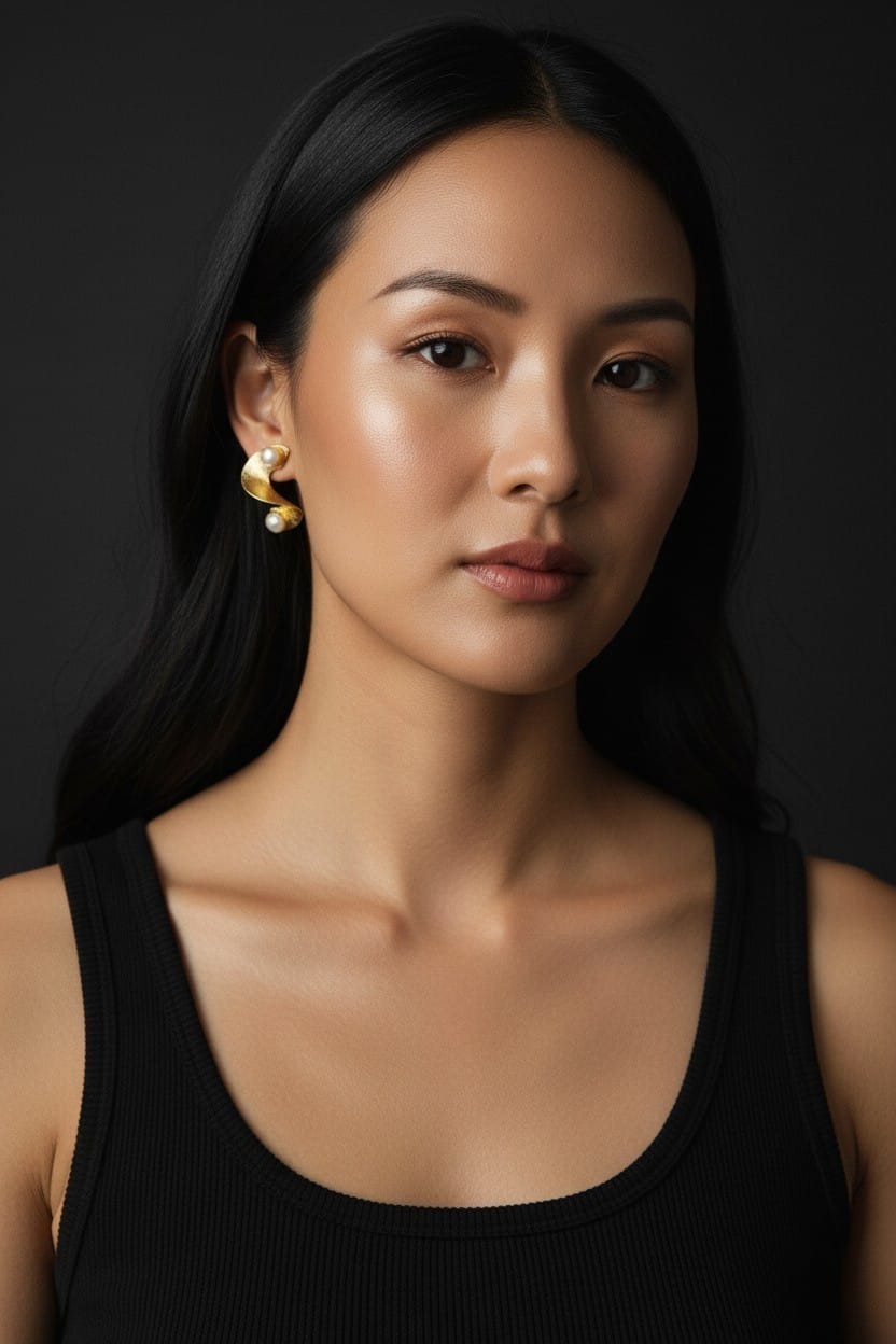 Curl Up Pearl Earring