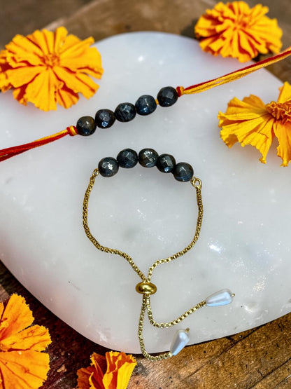 Abundance Pure Pyrite Rakhi Set