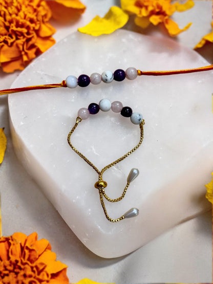 Harmony Gemstone Rakhi Set