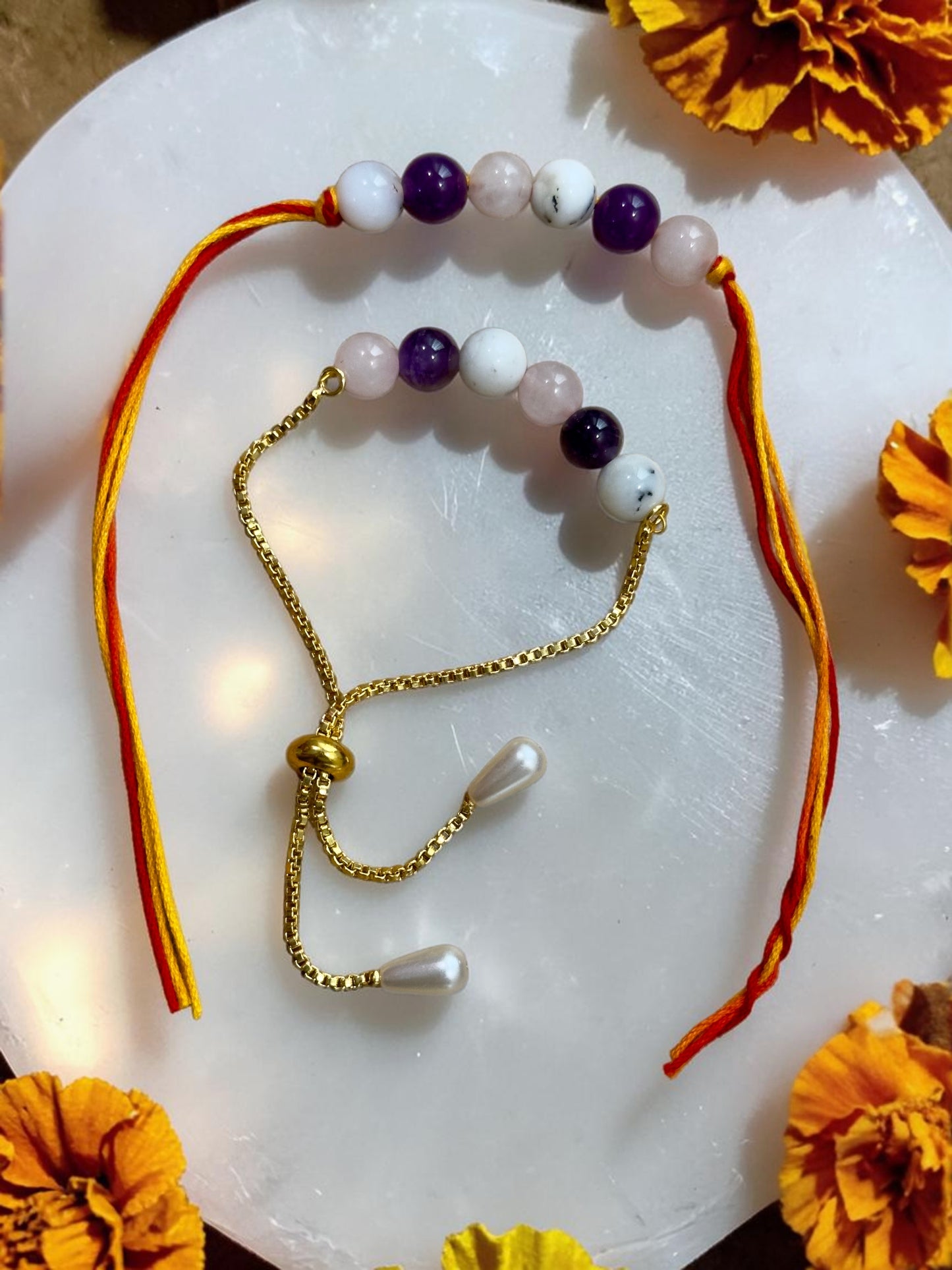 Harmony Gemstone Rakhi Set